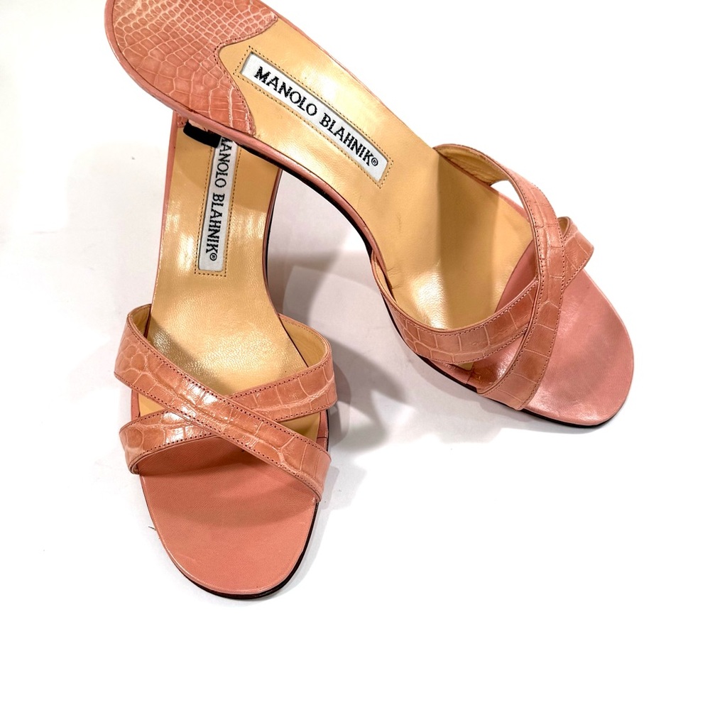 Manolo Blahnik pink mules NEW size 36.5